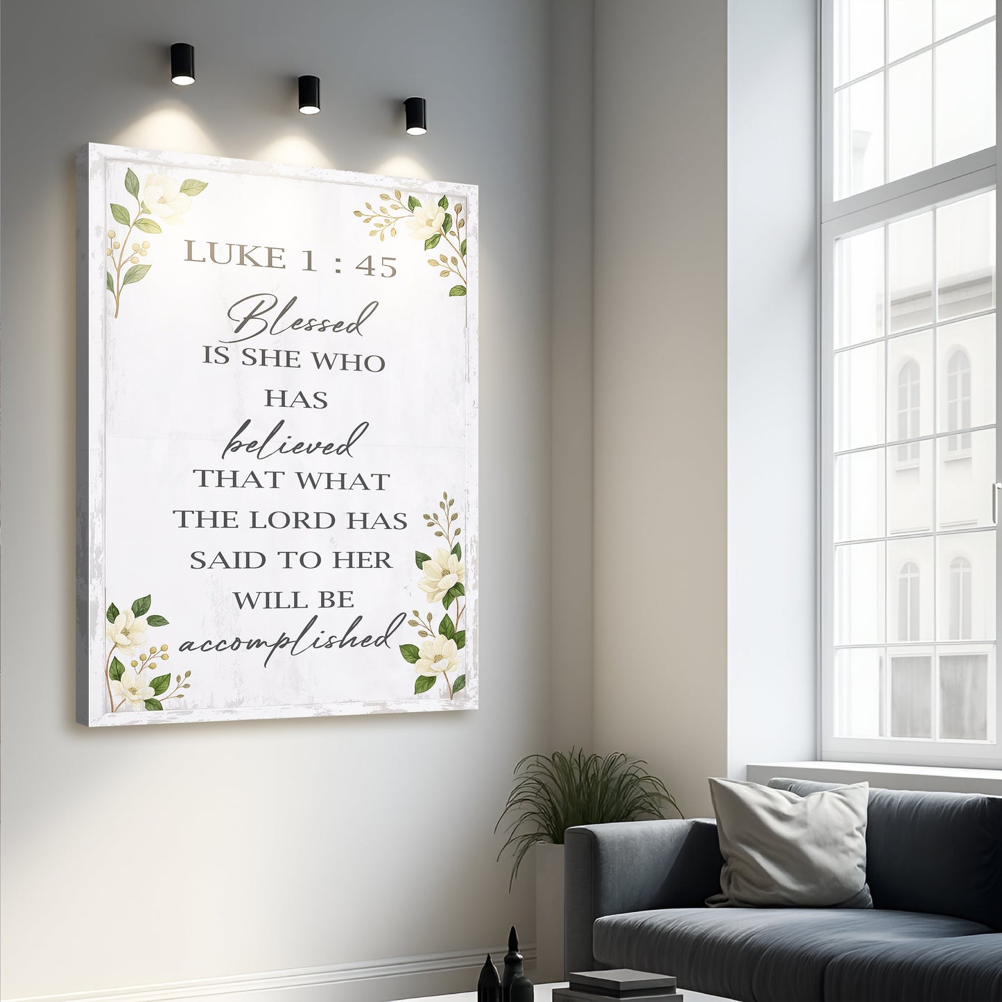 Blessed Is She Who Has Believed - Luke 1:45 Faith Wall Art II