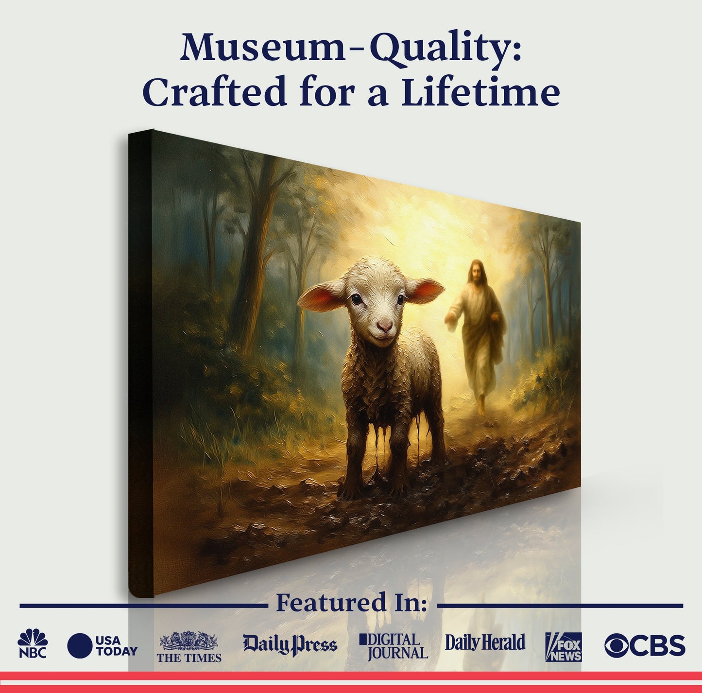 Jesus Running After A Lost Lamb Faith Wall Art