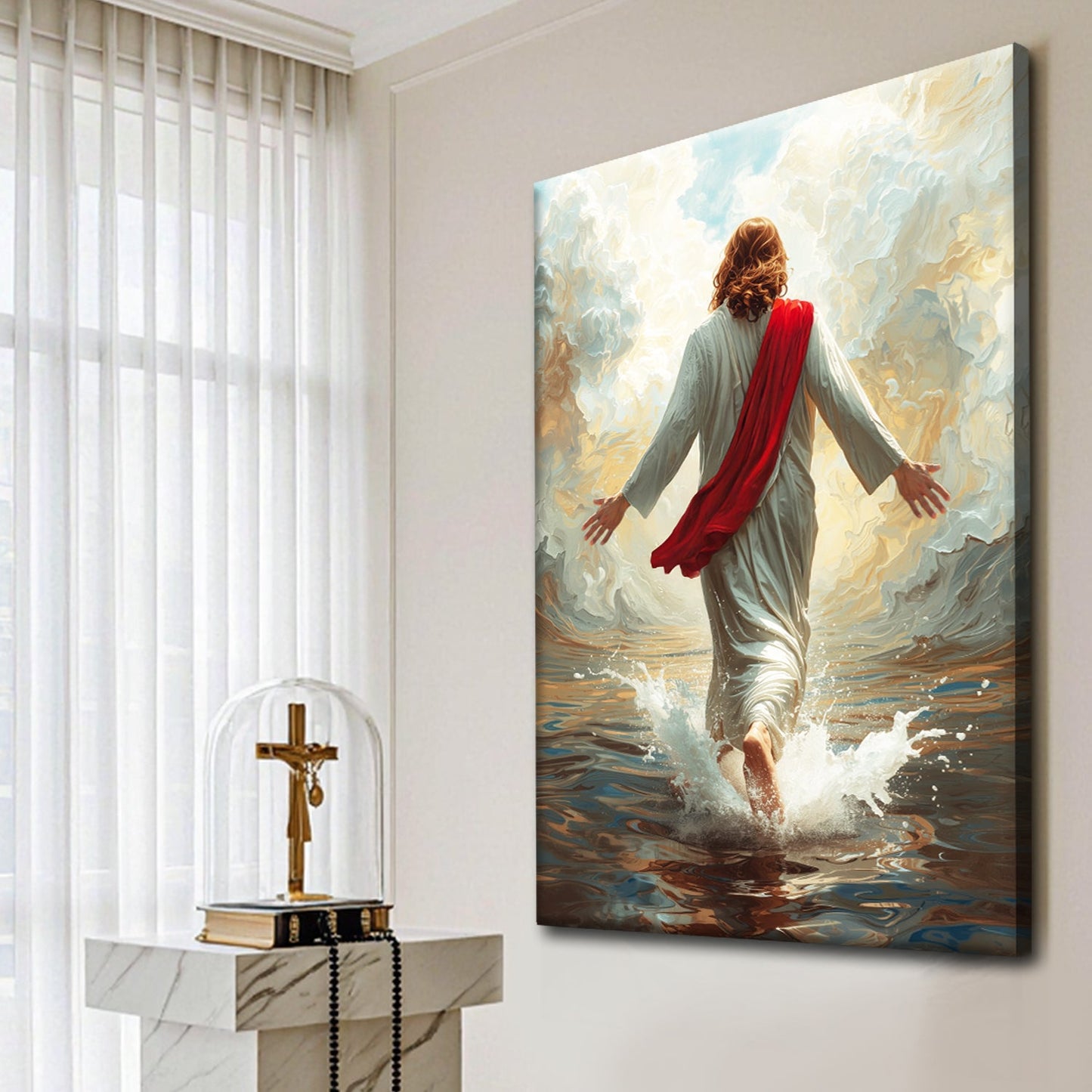 Jesus Christ Walking On Water Faith Wall Art IX