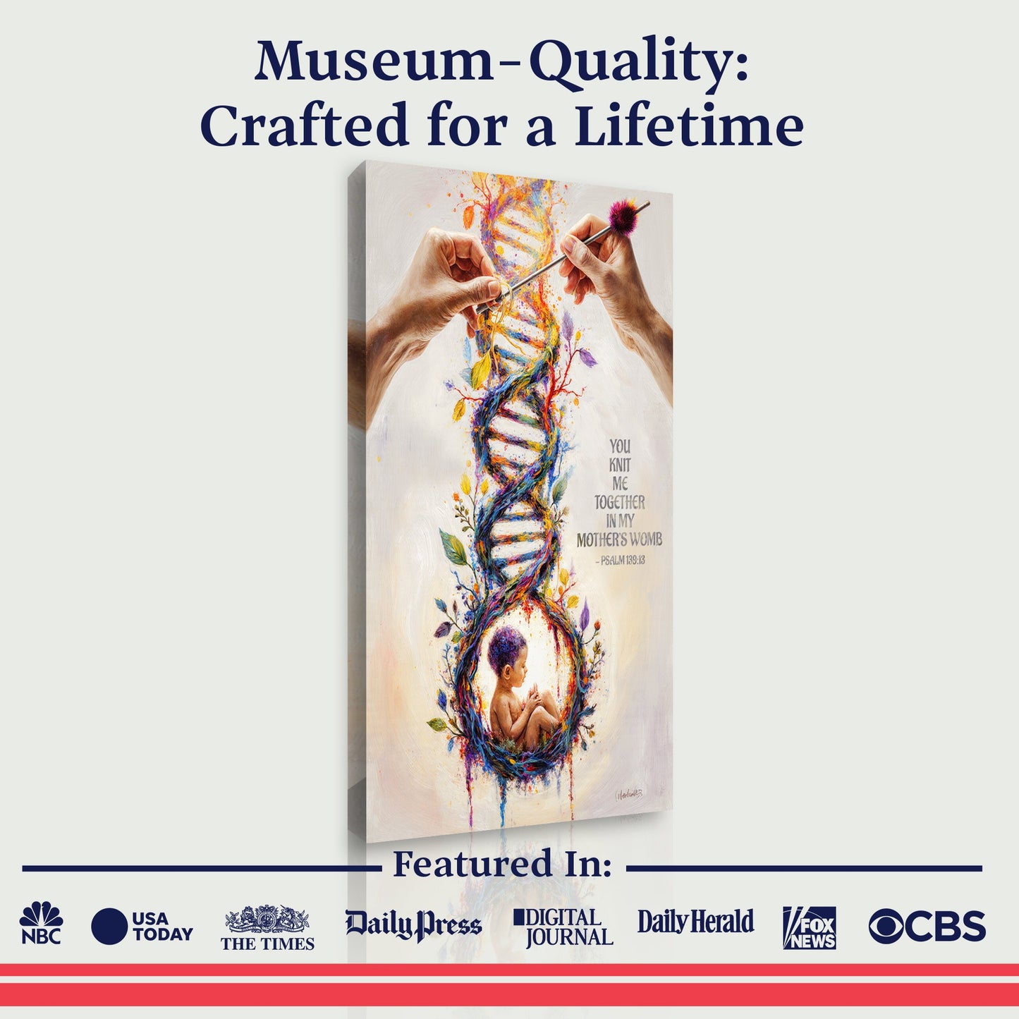 Psalm 139:13 - For You Knit Me In My Mother's Womb Faith Sign