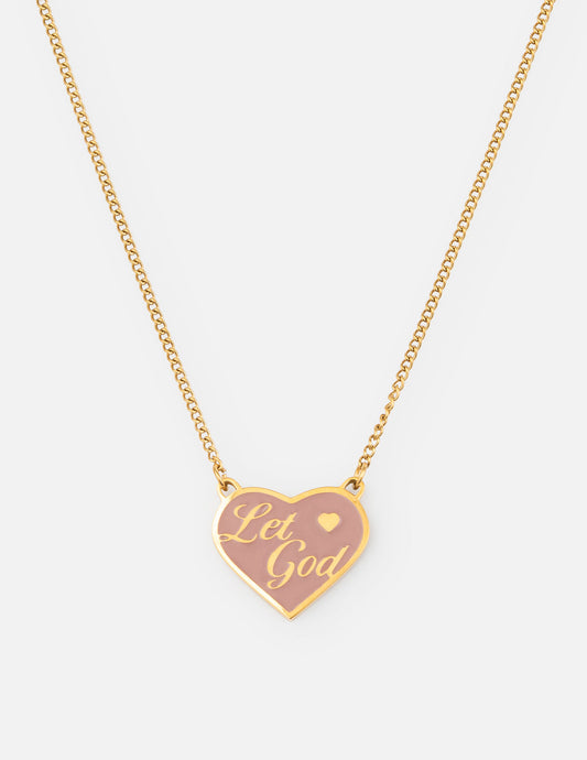 Enamel Let God Necklace